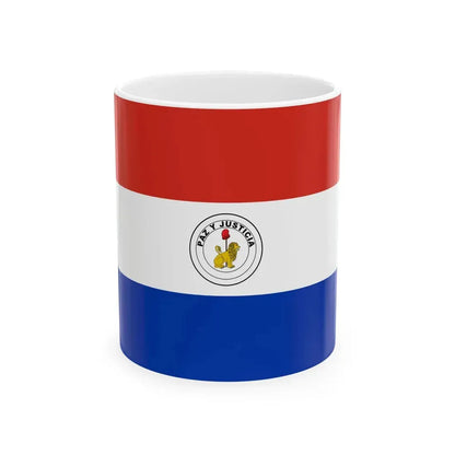 Flag of Paraguay reverse 3-2 (Paraguay) White Coffee Mug 11oz - Go Mug Yourself