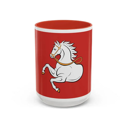 Flag of Pardubice Czech Republic - Accent Coffee Mug 15oz Red - Go Mug Yourself
