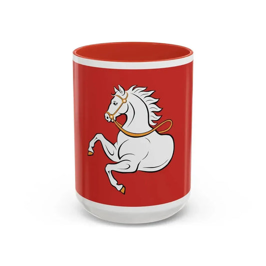 Flag of Pardubice Czech Republic - Accent Coffee Mug 15oz Red - Go Mug Yourself