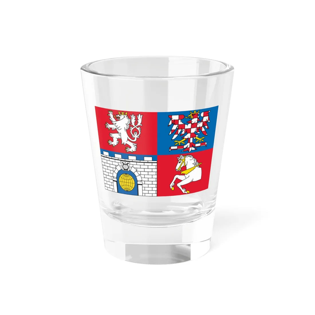Flag of Pardubice Region (Czech Republic) Shot Glass 1.5oz 1.5oz - Go Mug Yourself