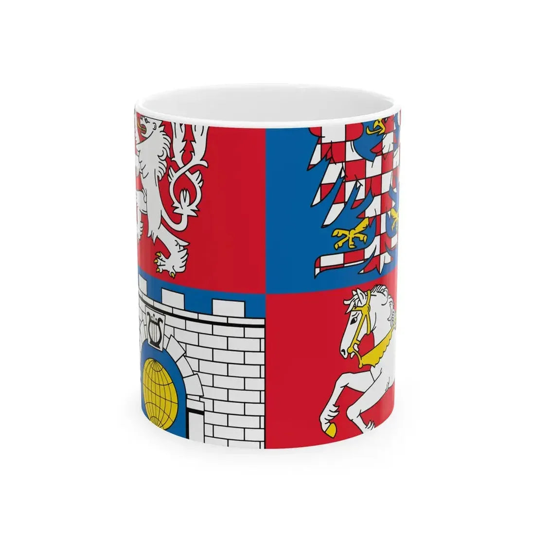 Flag of Pardubice Region (Czech Republic) White Coffee Mug 11oz - Go Mug Yourself
