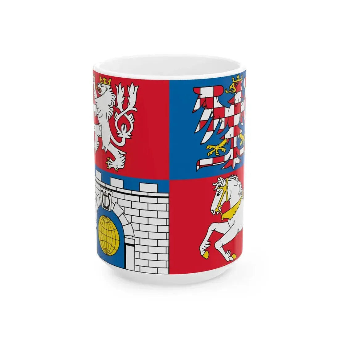 Flag of Pardubice Region (Czech Republic) White Coffee Mug 15oz - Go Mug Yourself