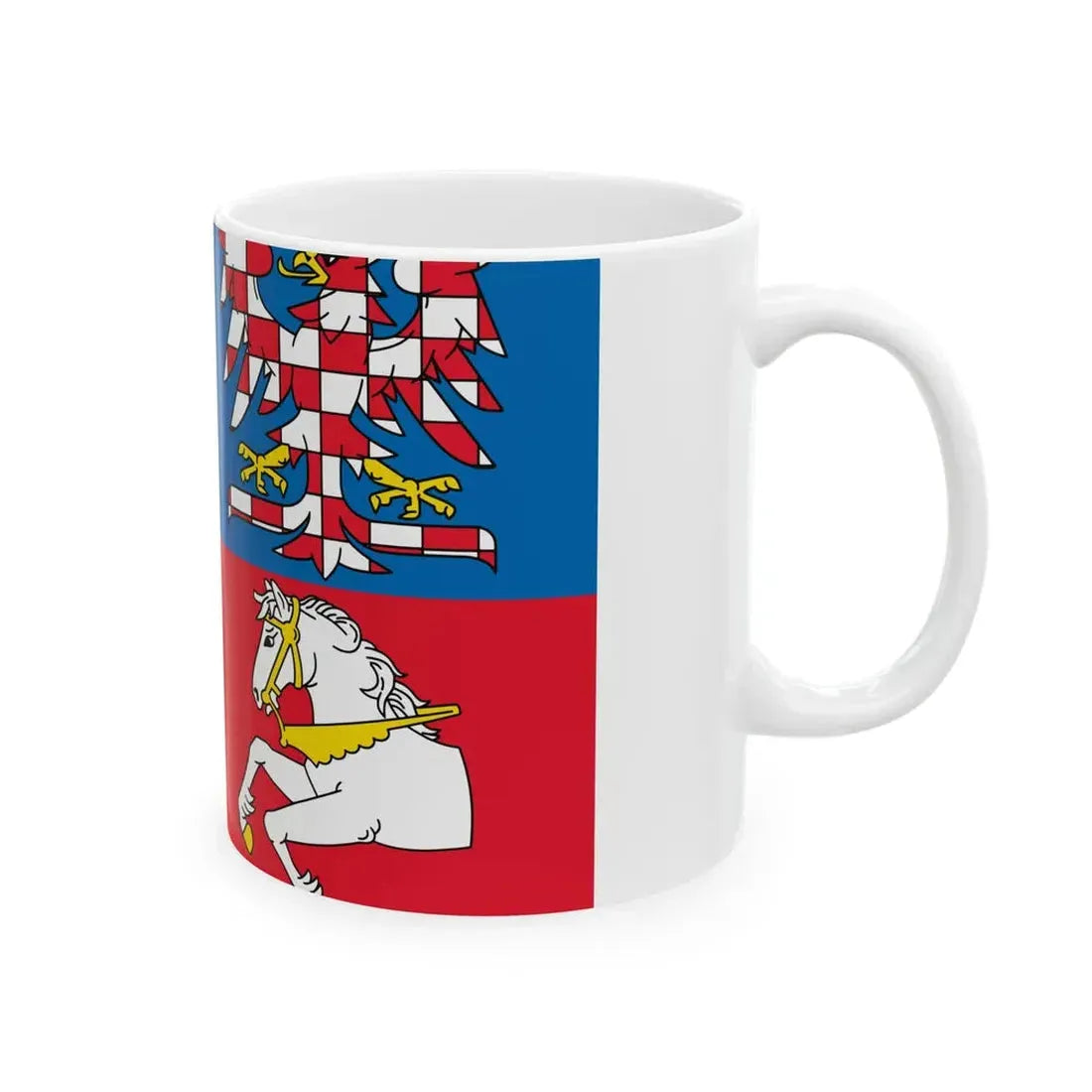 Flag of Pardubice Region (Czech Republic) White Coffee Mug - Go Mug Yourself