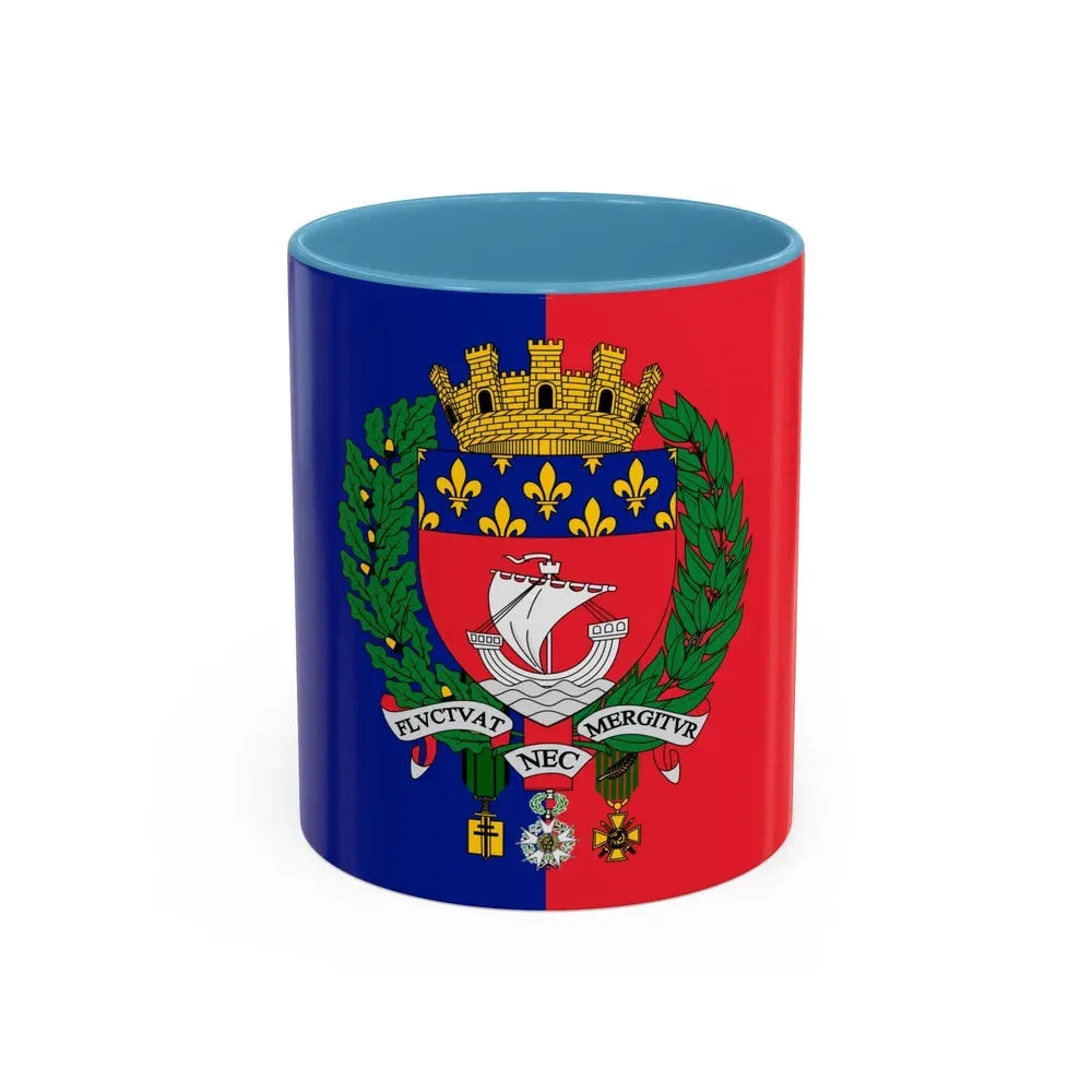 Flag of Paris France - Accent Coffee Mug 11oz Light Blue - Go Mug Yourself