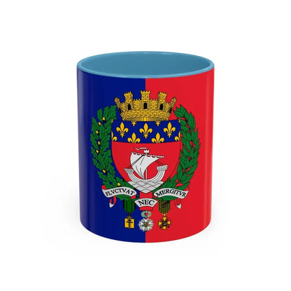 Flag of Paris France - Accent Coffee Mug 11oz Light Blue - Go Mug Yourself