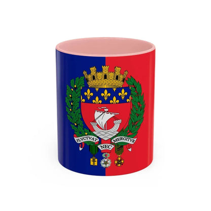 Flag of Paris France - Accent Coffee Mug 11oz Pink - Go Mug Yourself