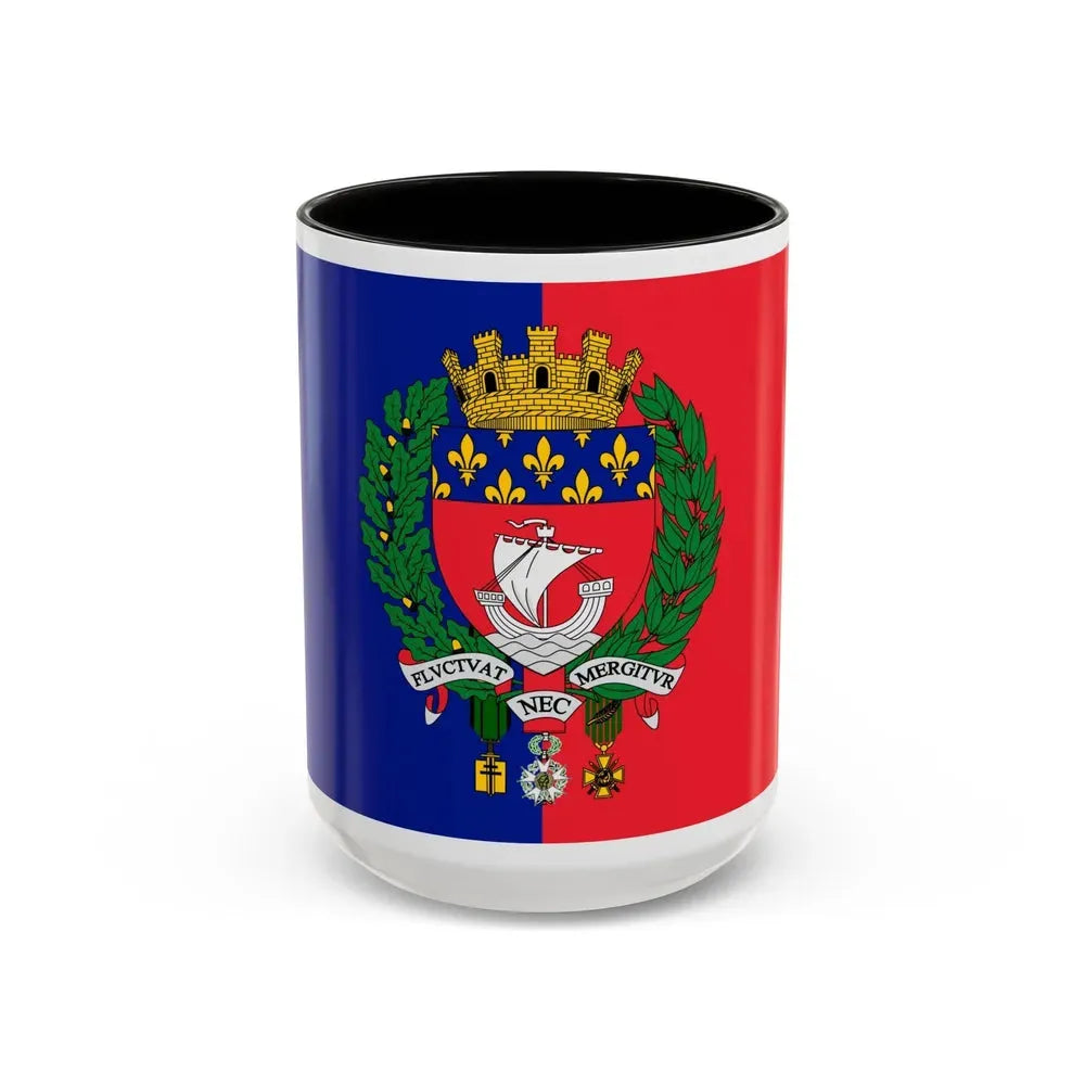 Flag of Paris France - Accent Coffee Mug 15oz Black - Go Mug Yourself