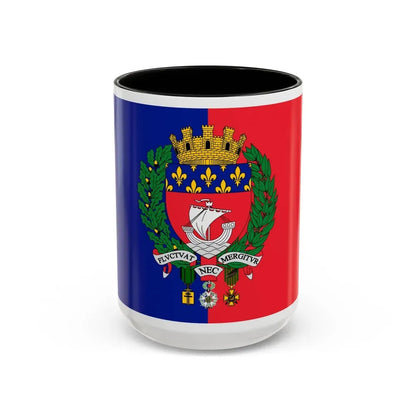 Flag of Paris France - Accent Coffee Mug 15oz Black - Go Mug Yourself