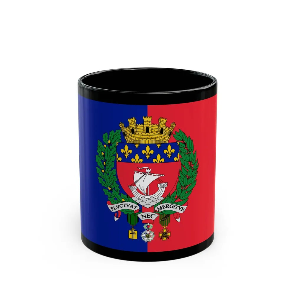 Flag of Paris France - Black Coffee Mug-11oz-Go Mug Yourself