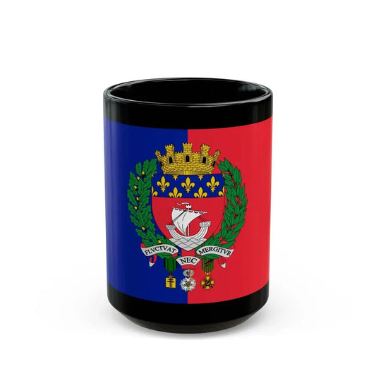 Flag of Paris France - Black Coffee Mug 15oz - Go Mug Yourself