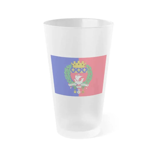 Flag of Paris France - Frosted Pint Glass 16oz 16oz Frosted - Go Mug Yourself