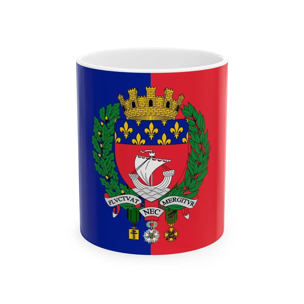 Flag of Paris France - White Coffee Mug-11oz-Go Mug Yourself