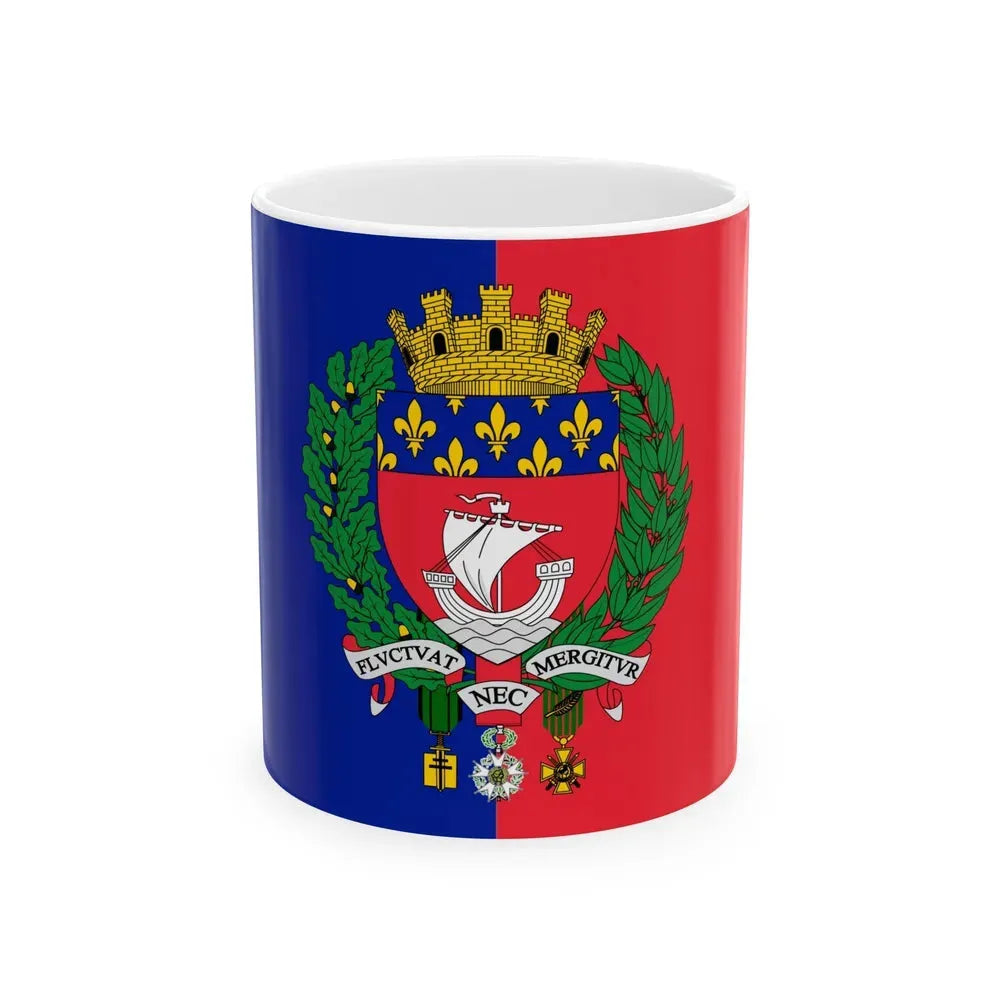 Flag of Paris France - White Coffee Mug 11oz - Go Mug Yourself