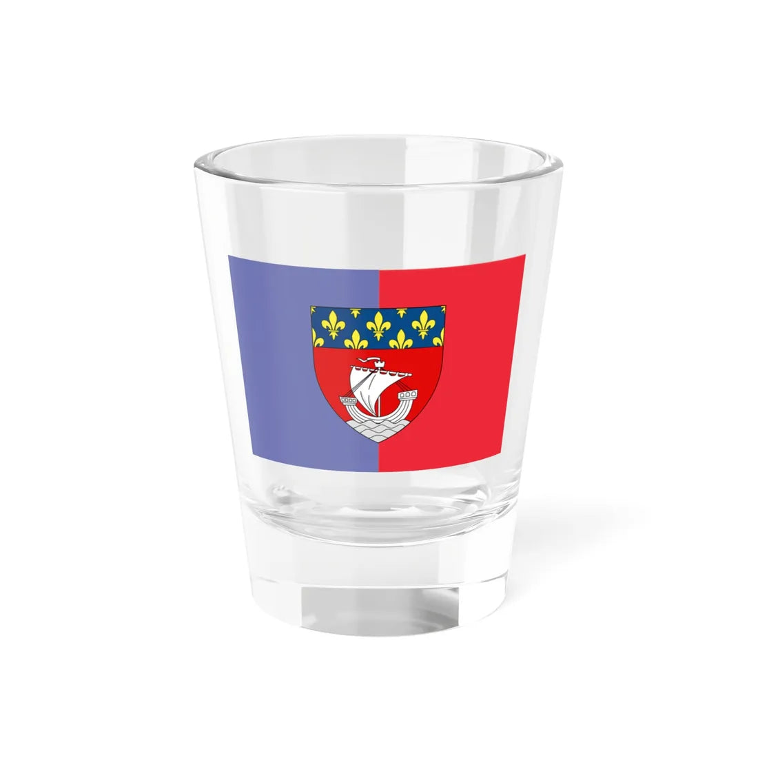 Flag of Paris with shield (France) Shot Glass 1.5oz 1.5oz - Go Mug Yourself