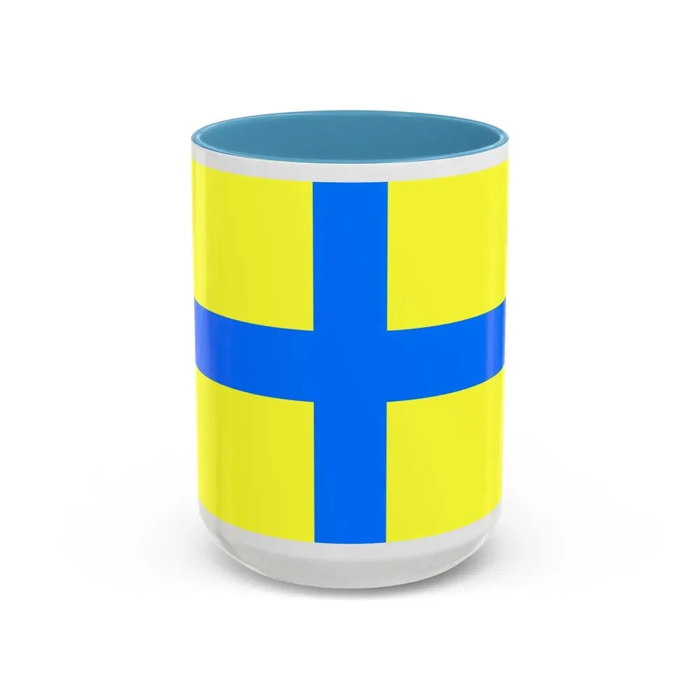 Flag of Parma Italy - Accent Coffee Mug 15oz Light Blue - Go Mug Yourself