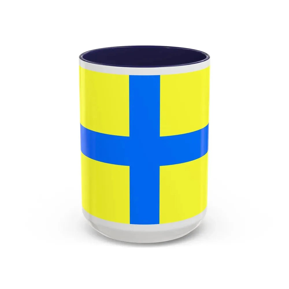 Flag of Parma Italy - Accent Coffee Mug 15oz Navy - Go Mug Yourself
