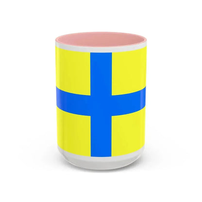 Flag of Parma Italy - Accent Coffee Mug 15oz Pink - Go Mug Yourself