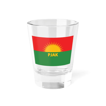 Flag of Partiya Jiyana Azad a Kurdistanê (Iran) Shot Glass 1.5oz 1.5oz - Go Mug Yourself