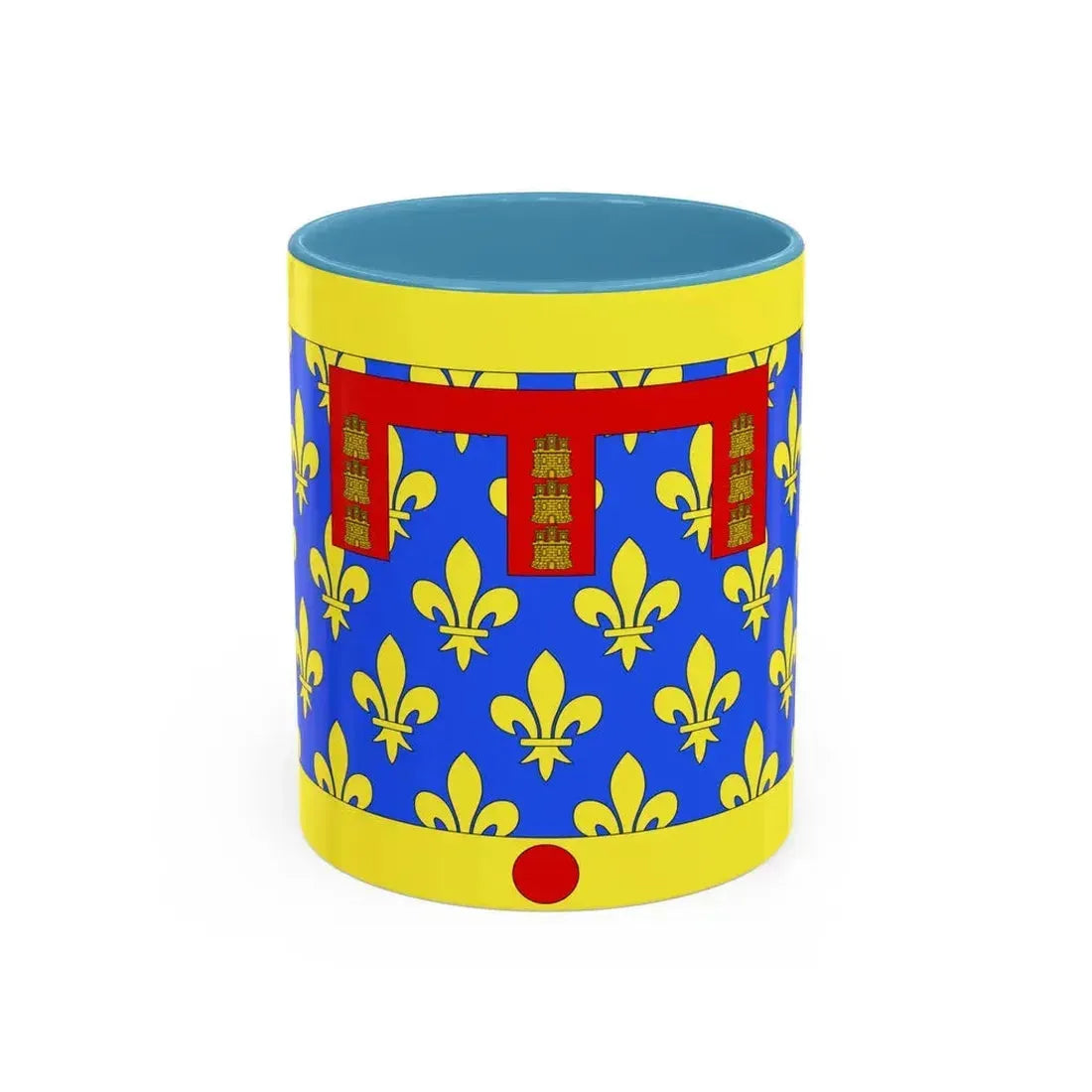 Flag of Pas de Calais France 2 - Accent Coffee Mug 11oz Light Blue - Go Mug Yourself