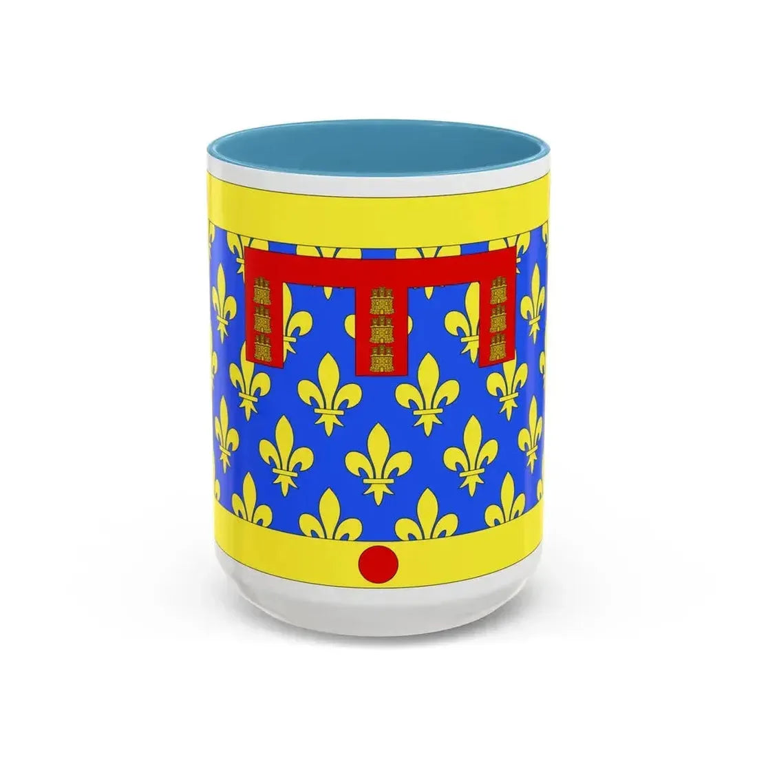 Flag of Pas de Calais France 2 - Accent Coffee Mug 15oz Light Blue - Go Mug Yourself
