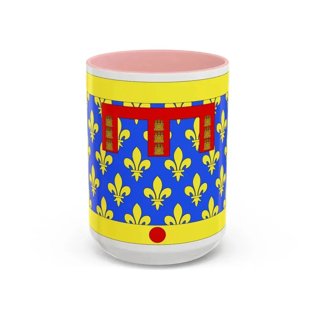 Flag of Pas de Calais France 2 - Accent Coffee Mug 15oz Pink - Go Mug Yourself