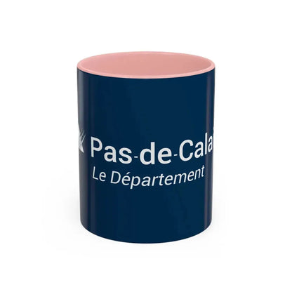 Flag of Pas de Calais France - Accent Coffee Mug 11oz Pink - Go Mug Yourself