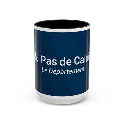 Flag of Pas de Calais France - Accent Coffee Mug 15oz Black - Go Mug Yourself