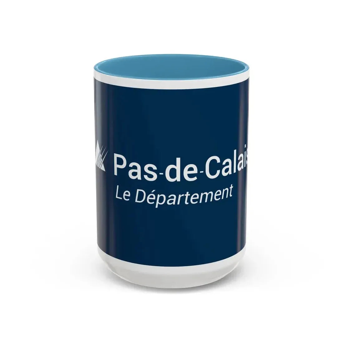 Flag of Pas de Calais France - Accent Coffee Mug 15oz Light Blue - Go Mug Yourself