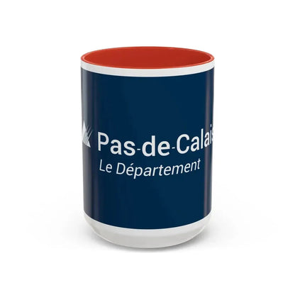 Flag of Pas de Calais France - Accent Coffee Mug 15oz Red - Go Mug Yourself