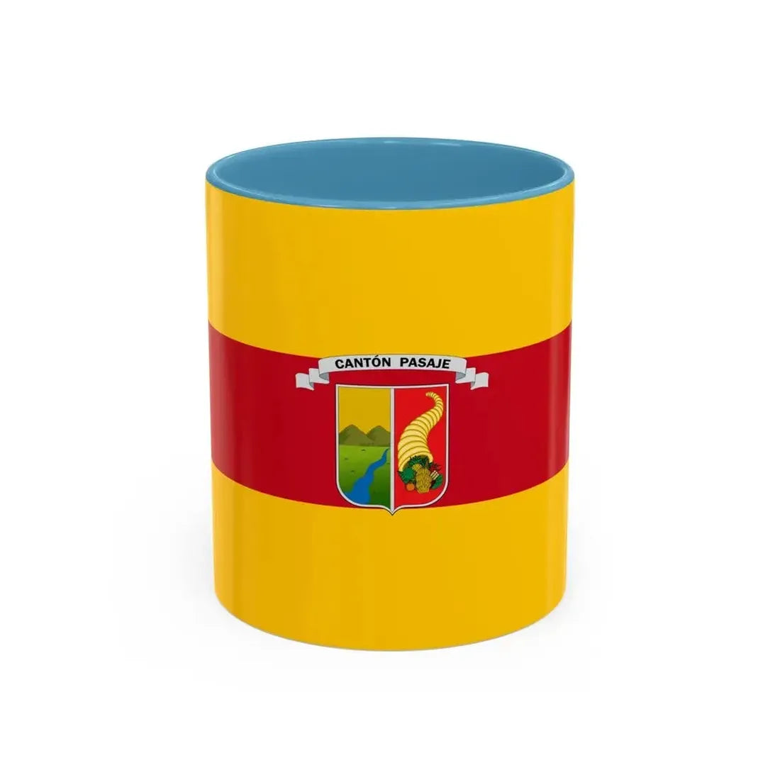 Flag of Pasaje Ecuador - Accent Coffee Mug 11oz Light Blue - Go Mug Yourself