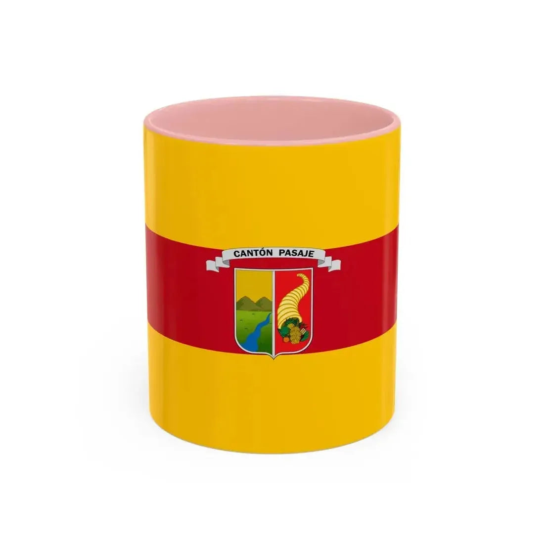 Flag of Pasaje Ecuador - Accent Coffee Mug 11oz Pink - Go Mug Yourself