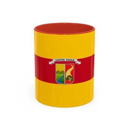 Flag of Pasaje Ecuador - Accent Coffee Mug 11oz Red - Go Mug Yourself