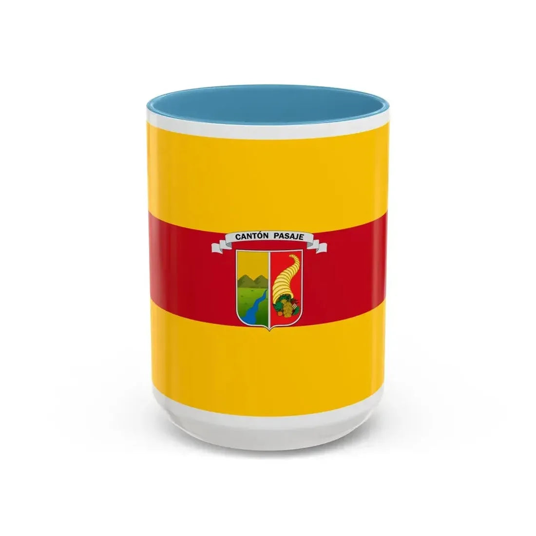 Flag of Pasaje Ecuador - Accent Coffee Mug 15oz Light Blue - Go Mug Yourself