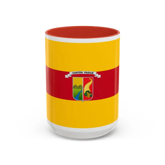 Flag of Pasaje Ecuador - Accent Coffee Mug 15oz Red - Go Mug Yourself