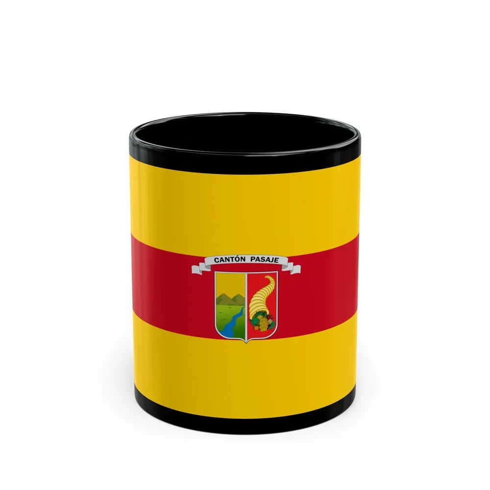 Flag of Pasaje Ecuador - Black Coffee Mug-11oz-Go Mug Yourself