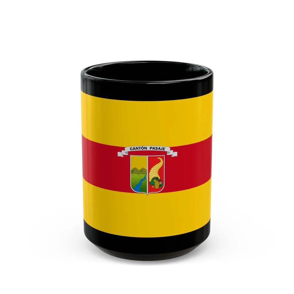 Flag of Pasaje Ecuador - Black Coffee Mug-15oz-Go Mug Yourself