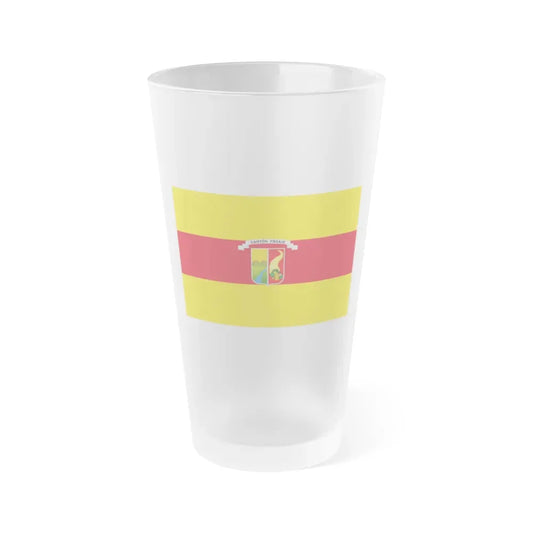 Flag of Pasaje Ecuador - Frosted Pint Glass 16oz 16oz Frosted - Go Mug Yourself