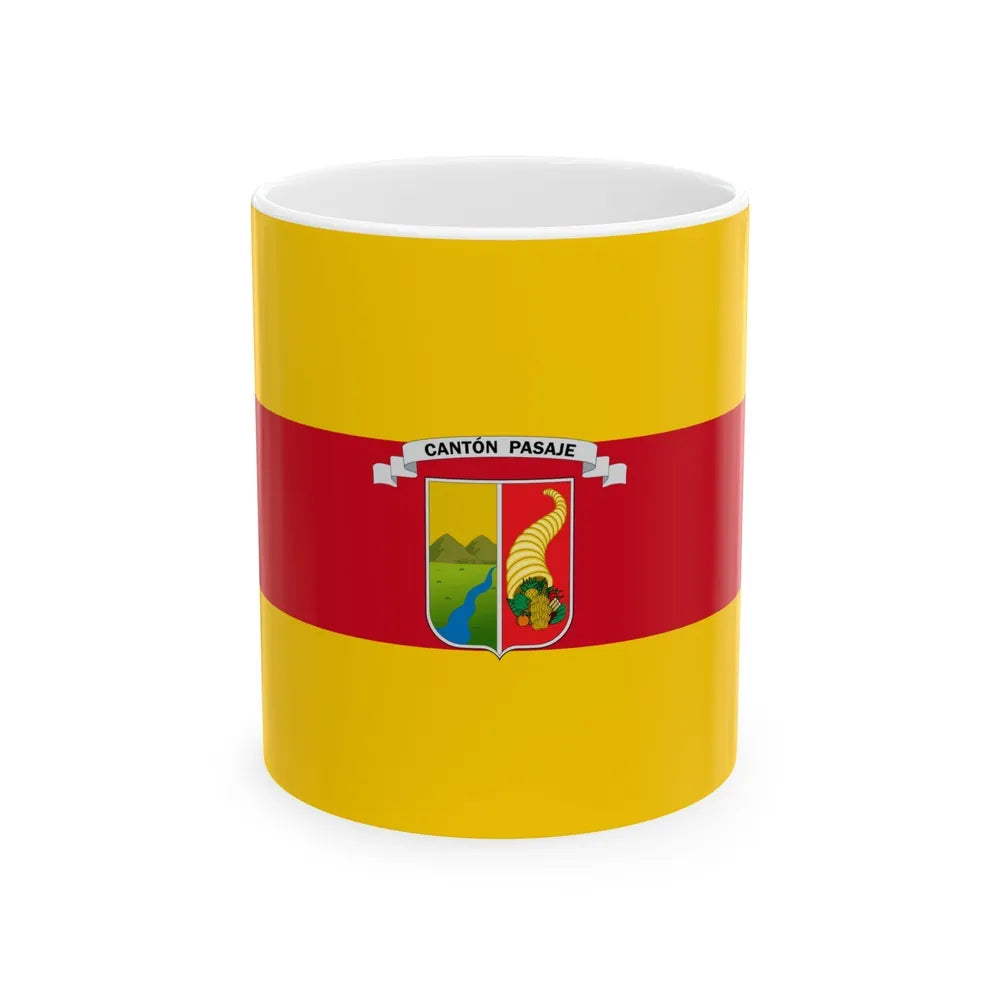 Flag of Pasaje Ecuador - White Coffee Mug-11oz-Go Mug Yourself