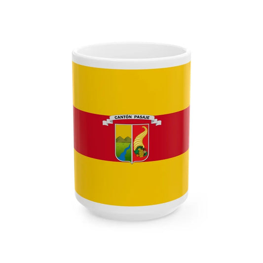 Flag of Pasaje Ecuador - White Coffee Mug-15oz-Go Mug Yourself