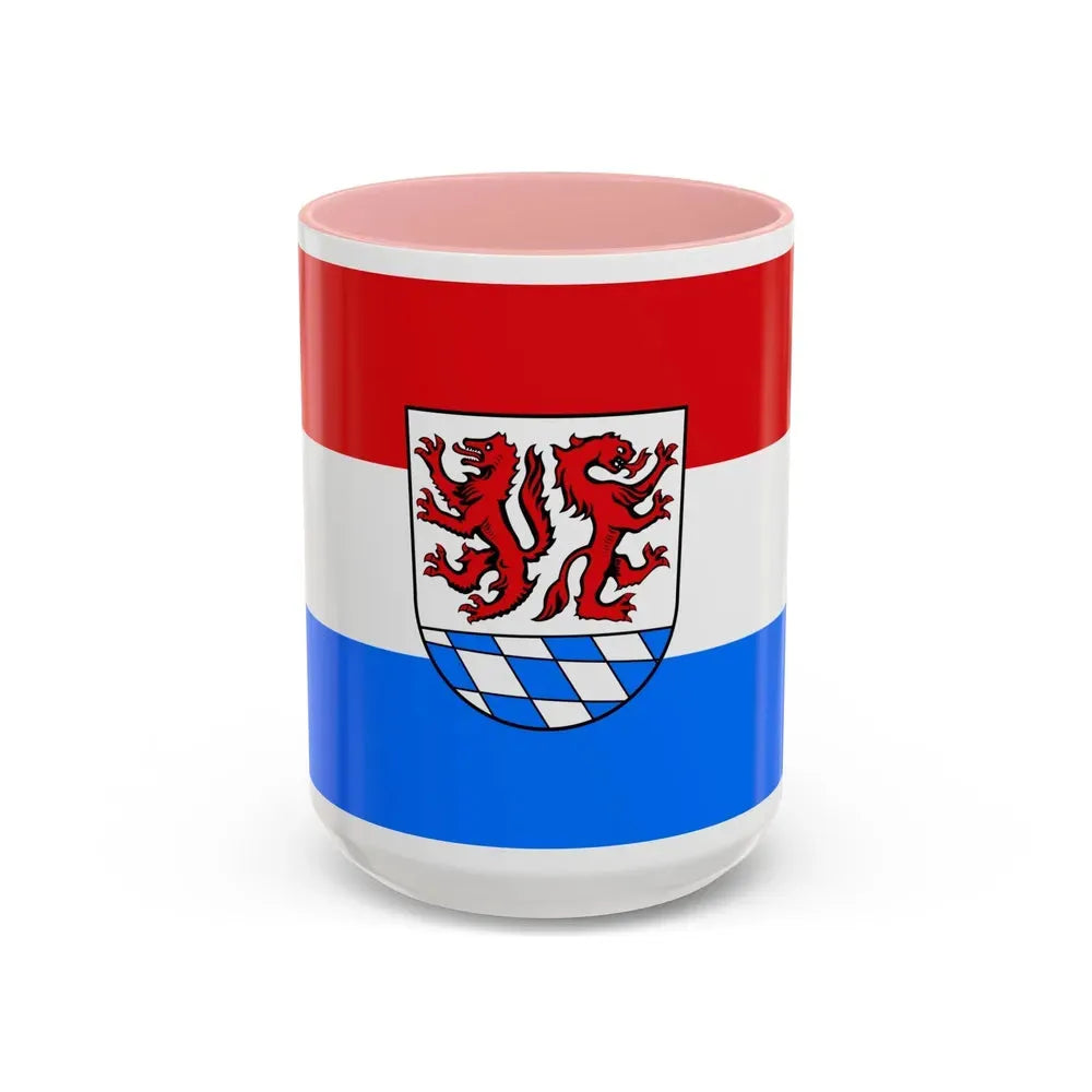 Flag of Passau Germany - Accent Coffee Mug 15oz Pink - Go Mug Yourself