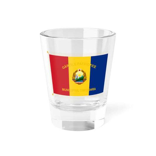 Flag of Patriotic Guards of Romania 1977-1989 reverse (Oman) Shot Glass 1.5oz 1.5oz - Go Mug Yourself