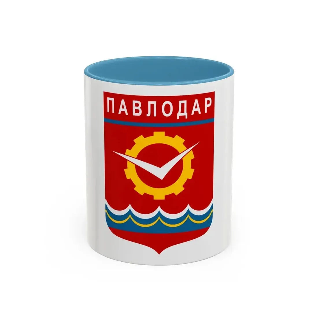 Flag of Pavlodar Kazakhstan - Accent Coffee Mug 11oz Light Blue - Go Mug Yourself