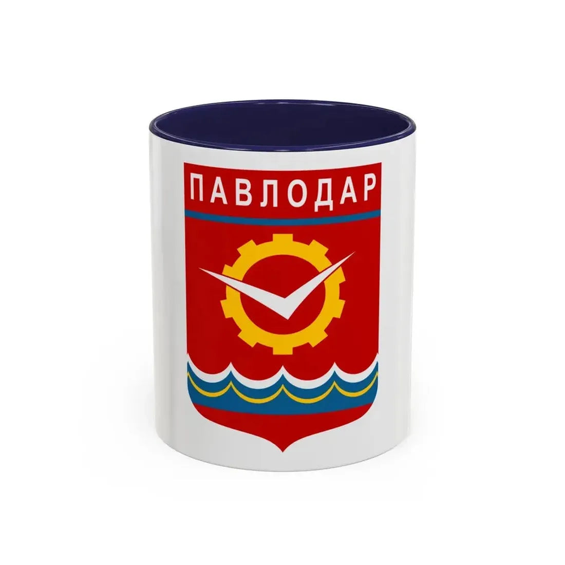Flag of Pavlodar Kazakhstan - Accent Coffee Mug 11oz Navy - Go Mug Yourself