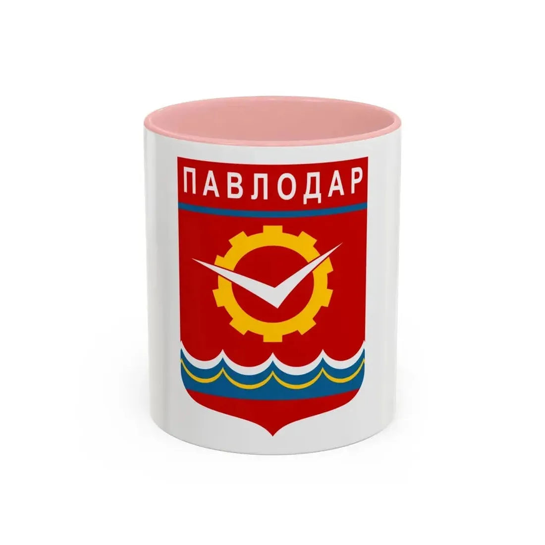 Flag of Pavlodar Kazakhstan - Accent Coffee Mug 11oz Pink - Go Mug Yourself