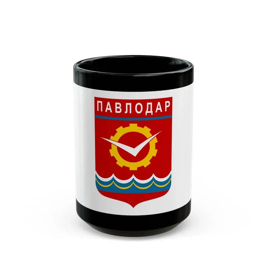 Flag of Pavlodar Kazakhstan - Black Coffee Mug 15oz - Go Mug Yourself