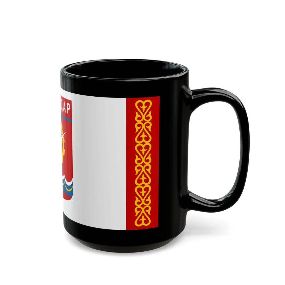 Flag of Pavlodar Kazakhstan - Black Coffee Mug-Go Mug Yourself