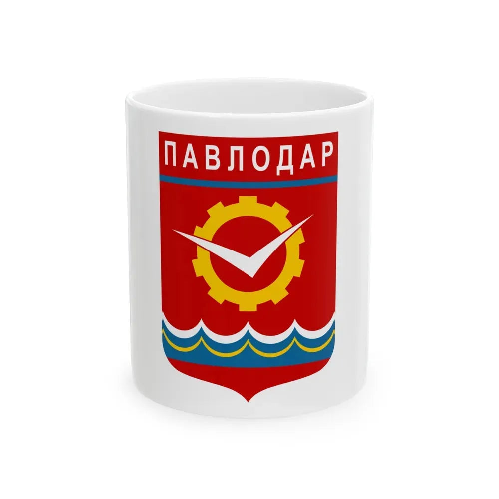Flag of Pavlodar Kazakhstan - White Coffee Mug 11oz - Go Mug Yourself