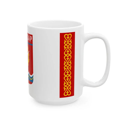 Flag of Pavlodar Kazakhstan - White Coffee Mug-Go Mug Yourself