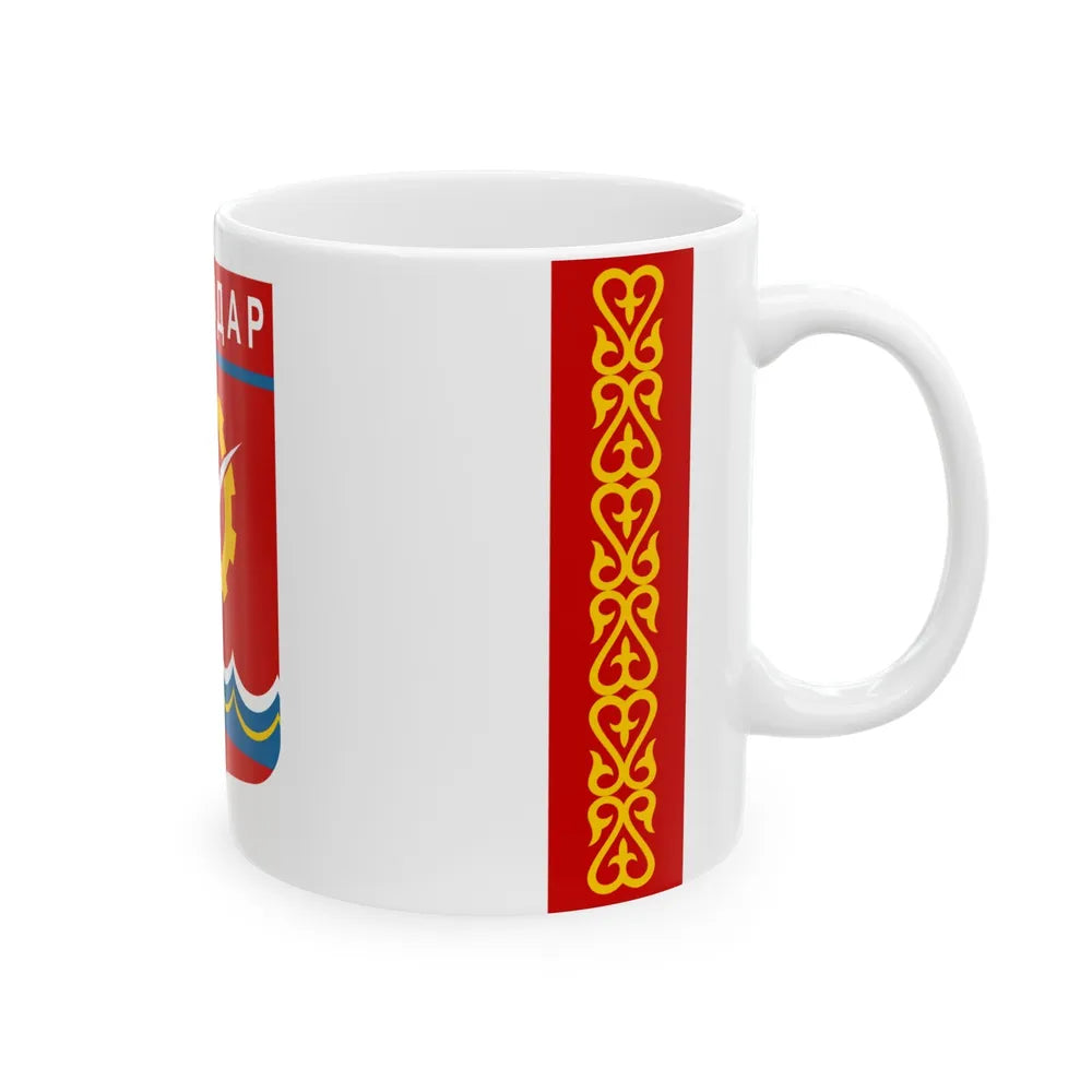 Flag of Pavlodar Kazakhstan - White Coffee Mug-Go Mug Yourself