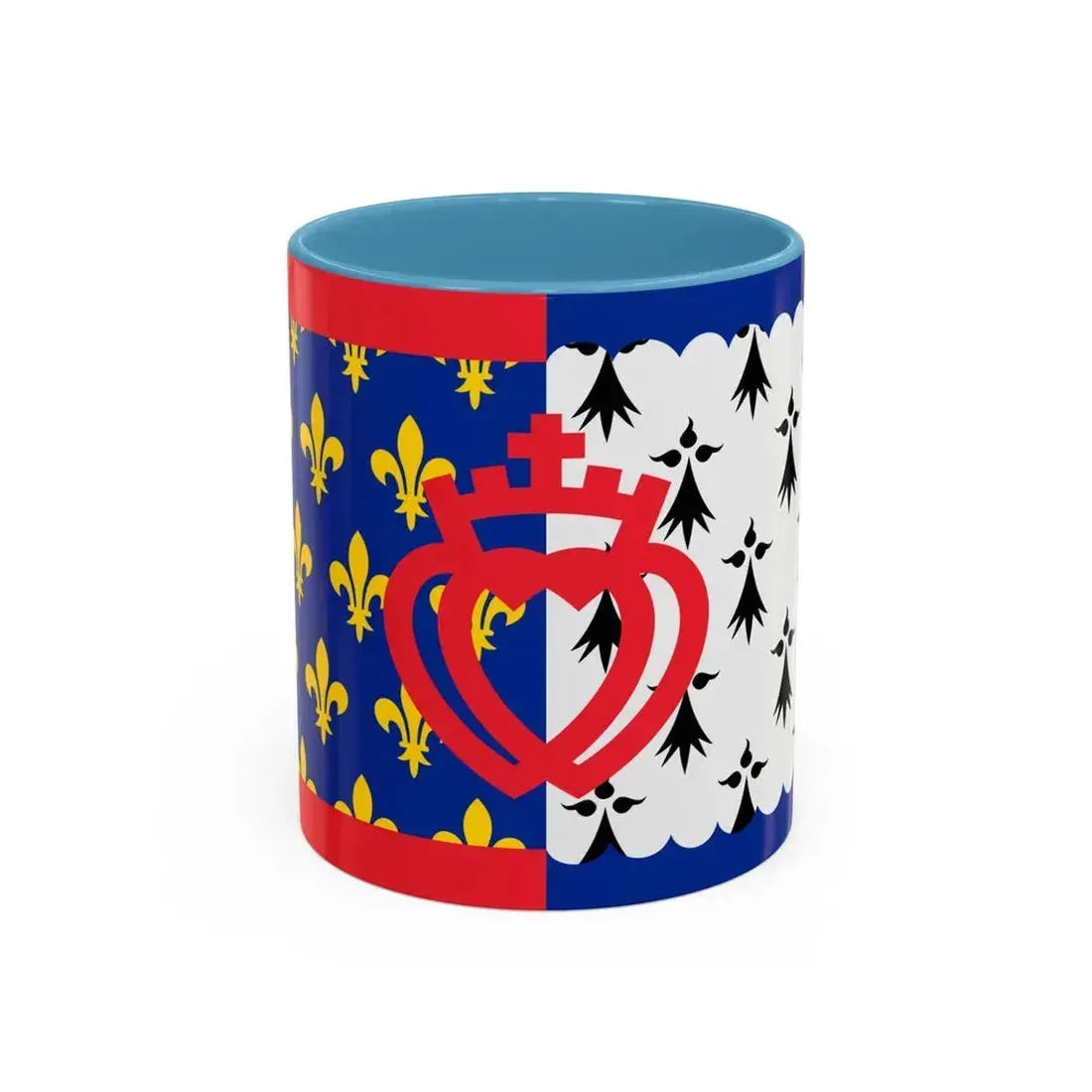 Flag of Pays de la Loire France - Accent Coffee Mug 11oz Light Blue - Go Mug Yourself